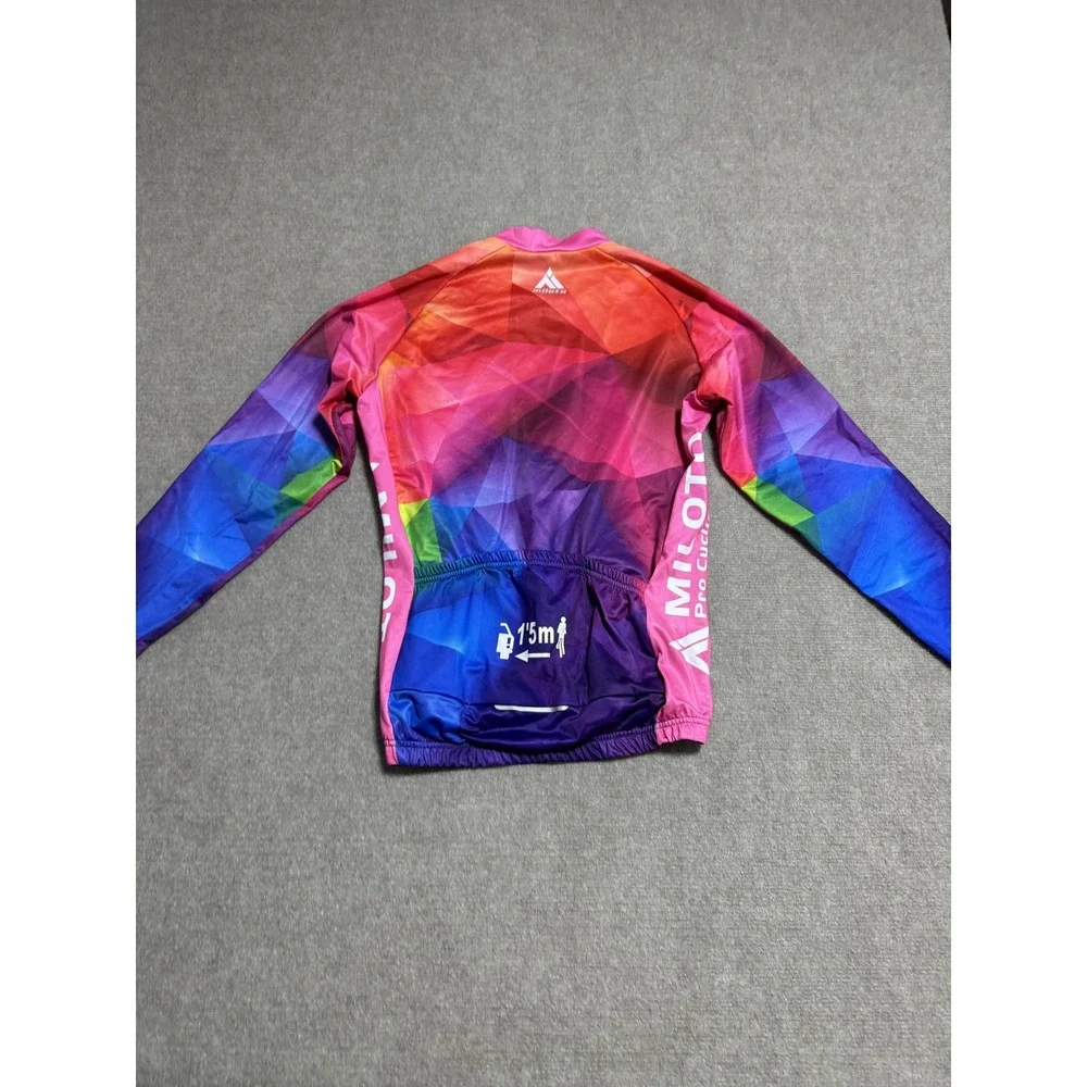 Miloto Cycling Jacket Mens Large Multicolor Pro Cycling Wear Full‎ Zip Polyester